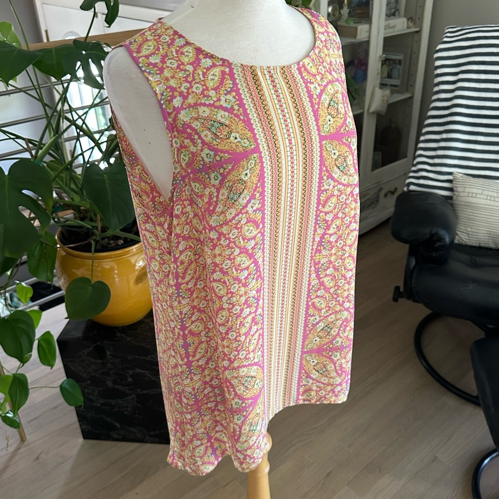 Rose & Olive Vibrant Floral Top in Pink and Yellow